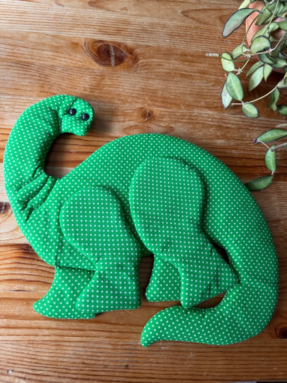 Vintage Handmade Green Dinosaur Art